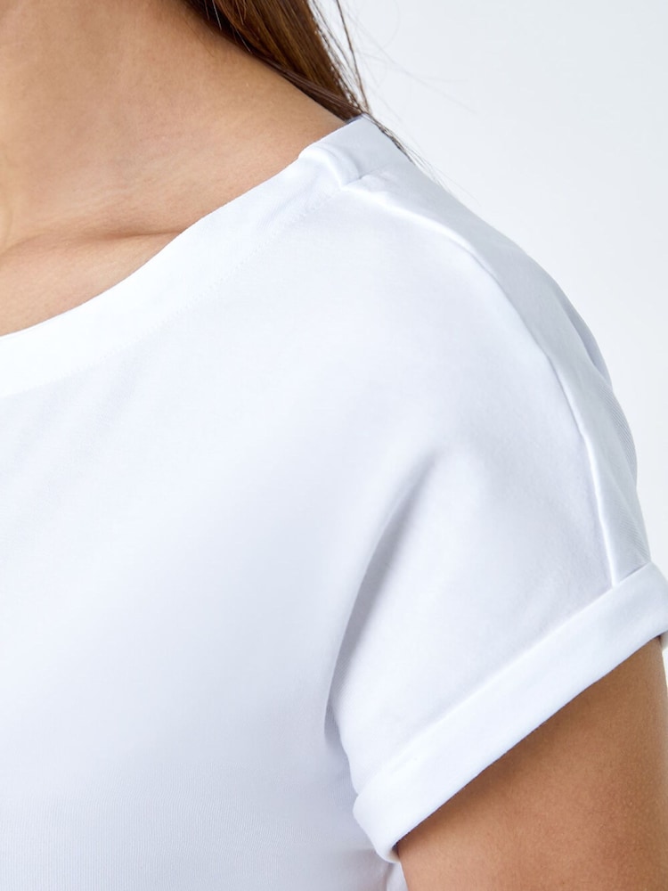Roman White Plain Stretch Jersey T-Shirt - Image 6 of 6 Roman White Plain Stretch Jersey T-Shirt - Image 6 of 6