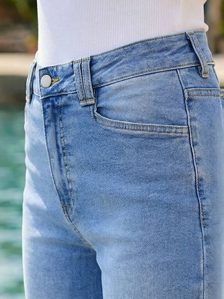Roman Denim Blue Wide Leg Cropped Jeans - Image 4 of 4 Roman Denim Blue Wide Leg Cropped Jeans - Image 4 of 4