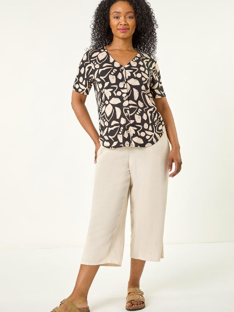 Roman Black Petite Abstract Stretch Blouse - Image 2 of 5