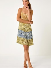 Roman Patchwork Paisley Print Tiered Dress - Image 2 of 5