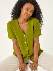 Roman Green Button Through Blouse - Image 1 of 5