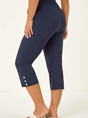 Roman Blue Bengaline Cropped Trousers - Image 3 of 5