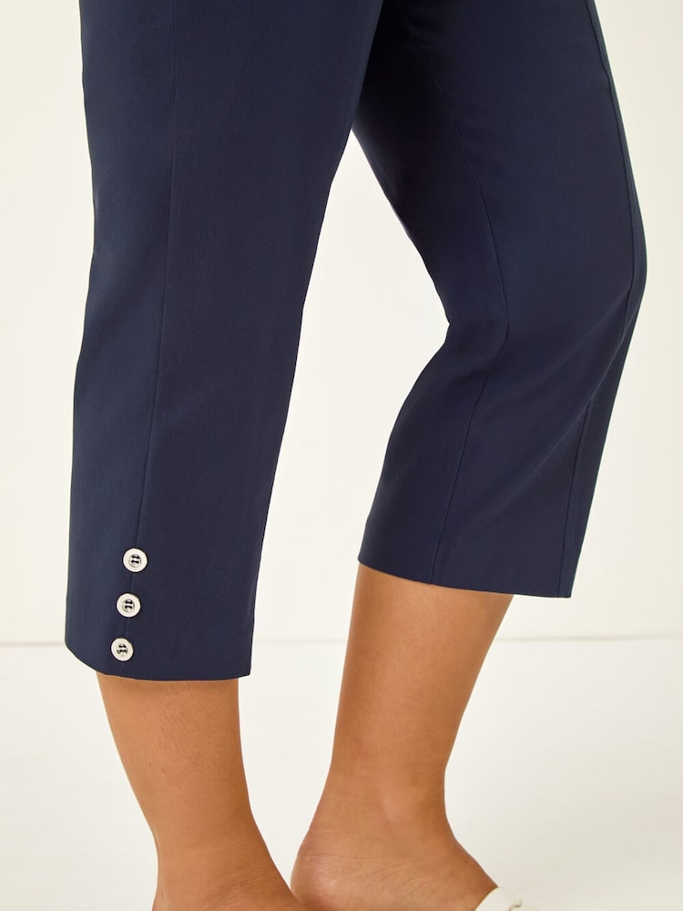 Roman Blue Bengaline Cropped Trousers - Image 5 of 5