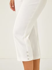 Roman White Bengaline Cropped Trousers - Image 5 of 5