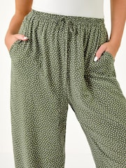 Roman Green Petite Spot Print Stretch Culottes - Image 5 of 5