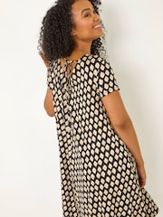 Roman Black Petite Print V-Neck Swing Pocket Dress - Image 1 of 5