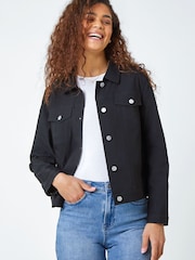 Roman Black Stretch Pocket Detail Jacket - Image 1 of 4