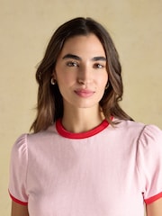 رداء علوي وردي - تيشرت جيرسيه Erin بكم قصير من Joules - Image 5 of 7
