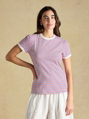 Blue & Red/White Striped - تيشرت جيرسيه Erin بكم قصير من Joules - Image 1 of 8