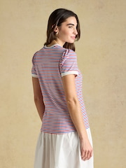 Blue & Red/White Striped - تيشرت جيرسيه Erin بكم قصير من Joules - Image 2 of 8
