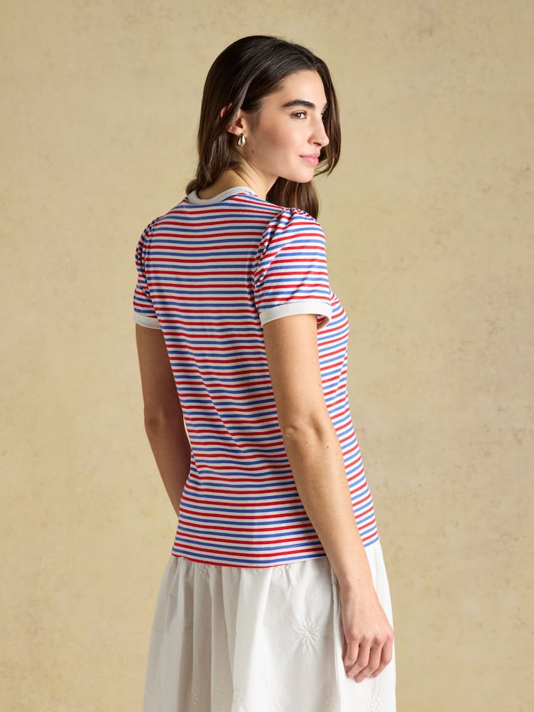 Blue & Red/White Striped - تيشرت جيرسيه Erin بكم قصير من Joules - Image 2 of 8 Blue & Red/White Striped - تيشرت جيرسيه Erin بكم قصير من Joules - Image 2 of 8