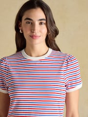 Blue & Red/White Striped - تيشرت جيرسيه Erin بكم قصير من Joules - Image 3 of 8