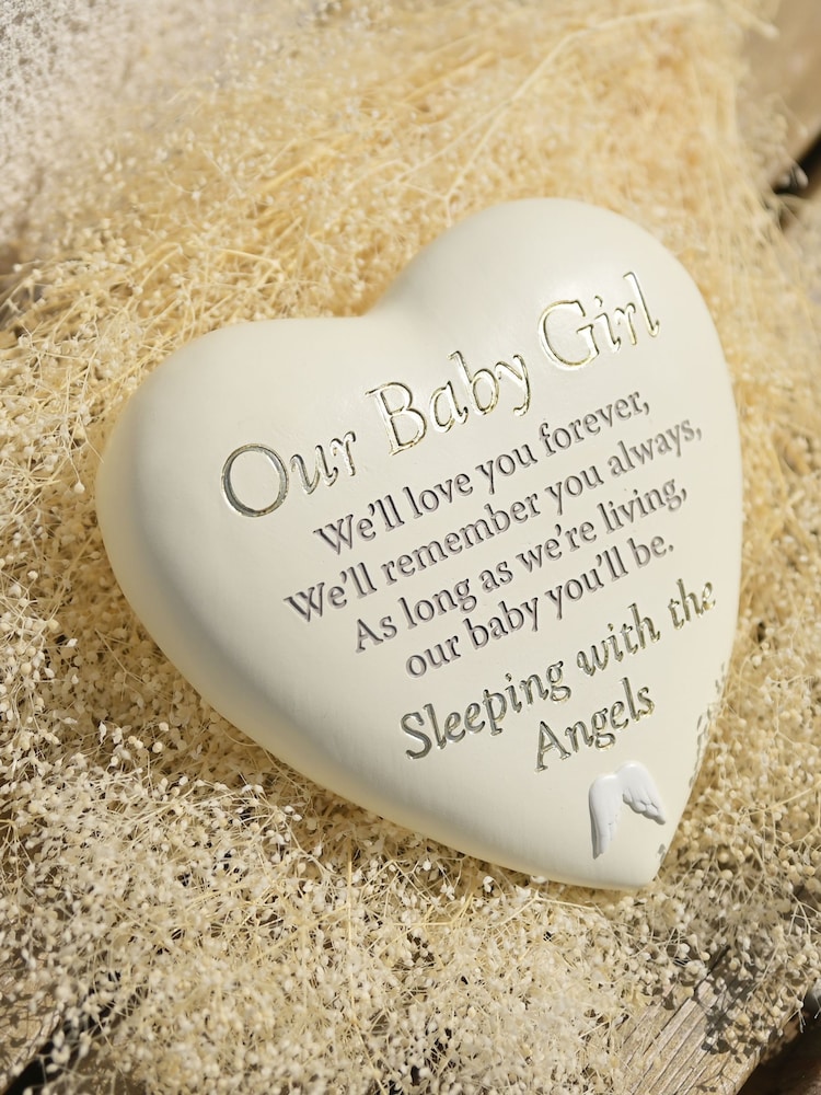 Widdop White Graveside Heart Plaque - Our Baby Girl Ornaments - Image 2 of 5 Widdop White Graveside Heart Plaque - Our Baby Girl Ornaments - Image 2 of 5