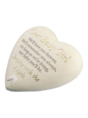 Widdop White Graveside Heart Plaque - Our Baby Girl Ornaments - Image 4 of 5