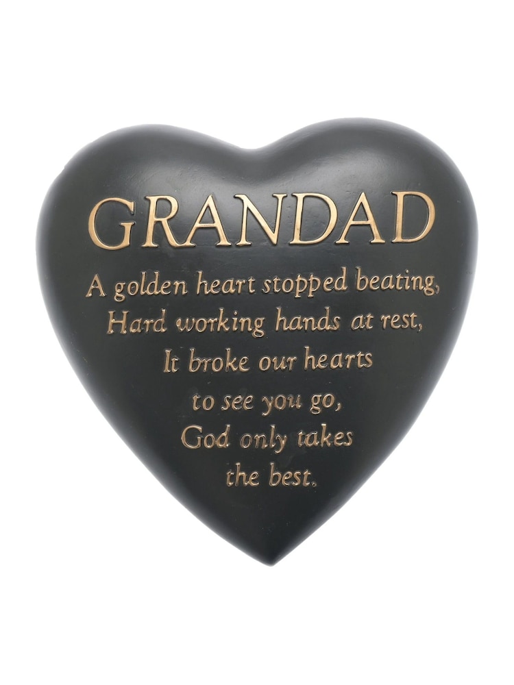 Widdop Grey Graveside Heart Plaque - Grandad - Image 1 of 4