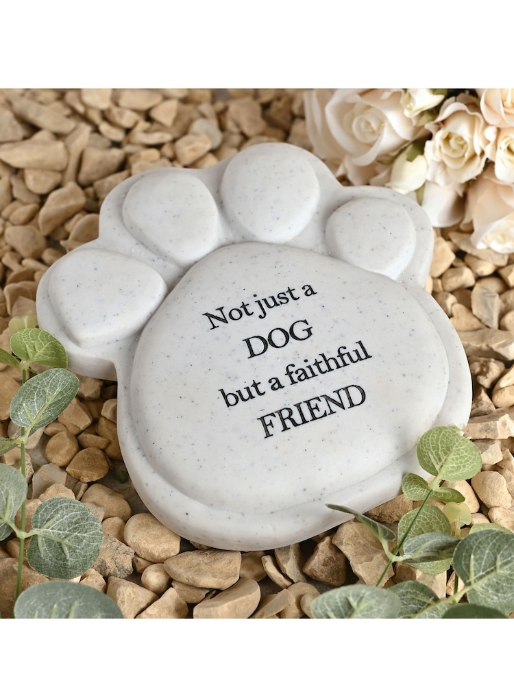 Widdop Cream Pawprint Stone - Dog & Friend Ornaments - Image 1 of 3 Widdop Cream Pawprint Stone - Dog & Friend Ornaments - Image 1 of 3
