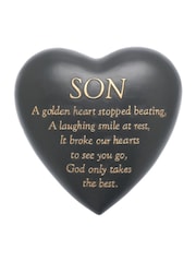 Widdop Grey Graveside Heart Plaque - Son Ornaments - Image 1 of 4