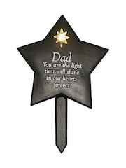 Widdop Grey Memorial Solar Light Up Star Plaque - Dad Ornament - Image 2 of 2