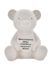 Widdop Cream Graveside Teddy & Heart Ornaments - Image 1 of 3