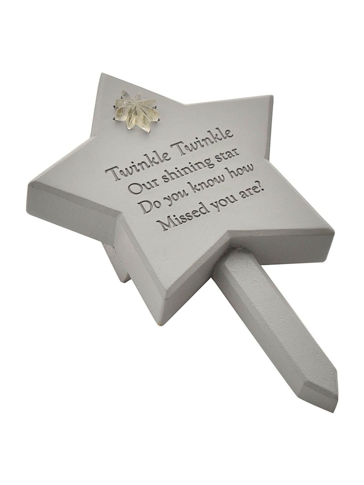 Widdop Grey Memorial Solar Light Up Star Plaque Twinkle Ornaments - Image 1 of 2