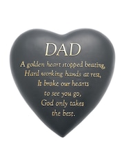 Widdop Grey Graveside Heart Plaque - Dad Ornaments - Image 1 of 4
