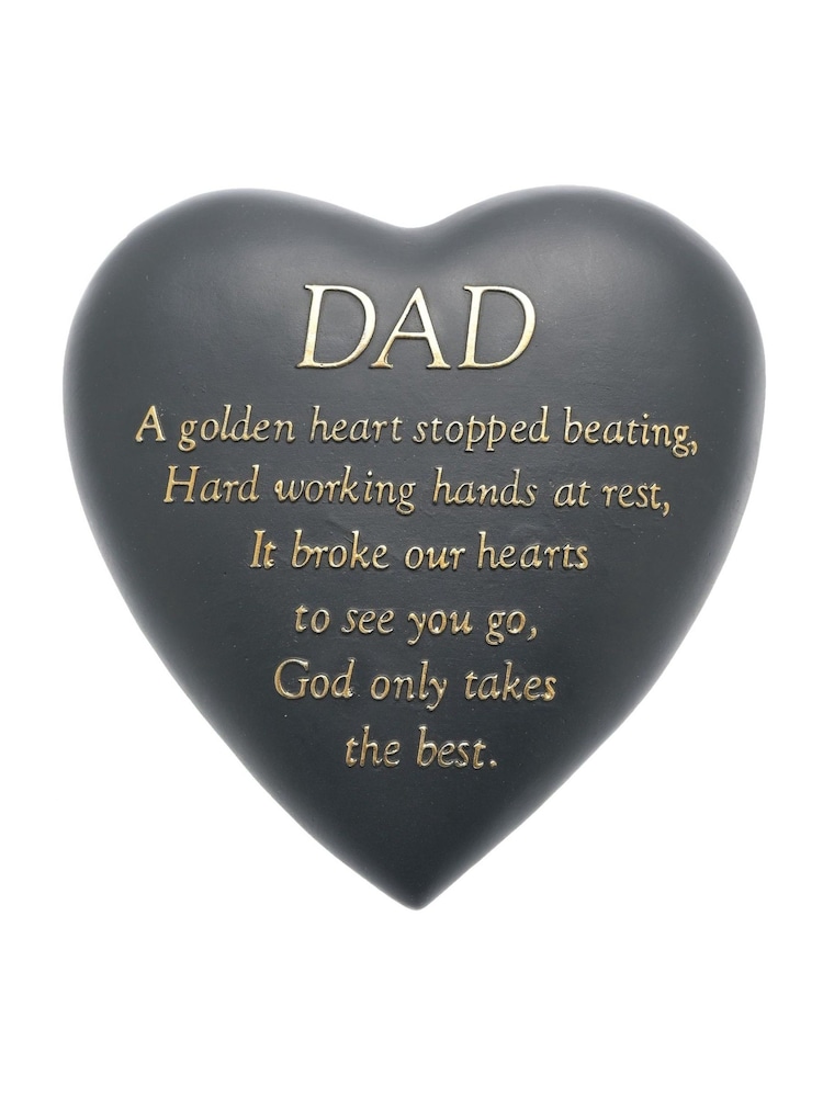 Widdop Grey Graveside Heart Plaque - Dad Ornaments - Image 1 of 4