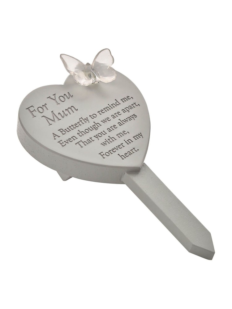 Widdop Grey Memorial Solar Light Up Heart Plaque - Mum Ornaments - Image 1 of 2