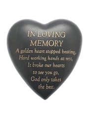 Widdop Grey Graveside Heart Plaque - In Loving Memory Ornament - Image 1 of 4