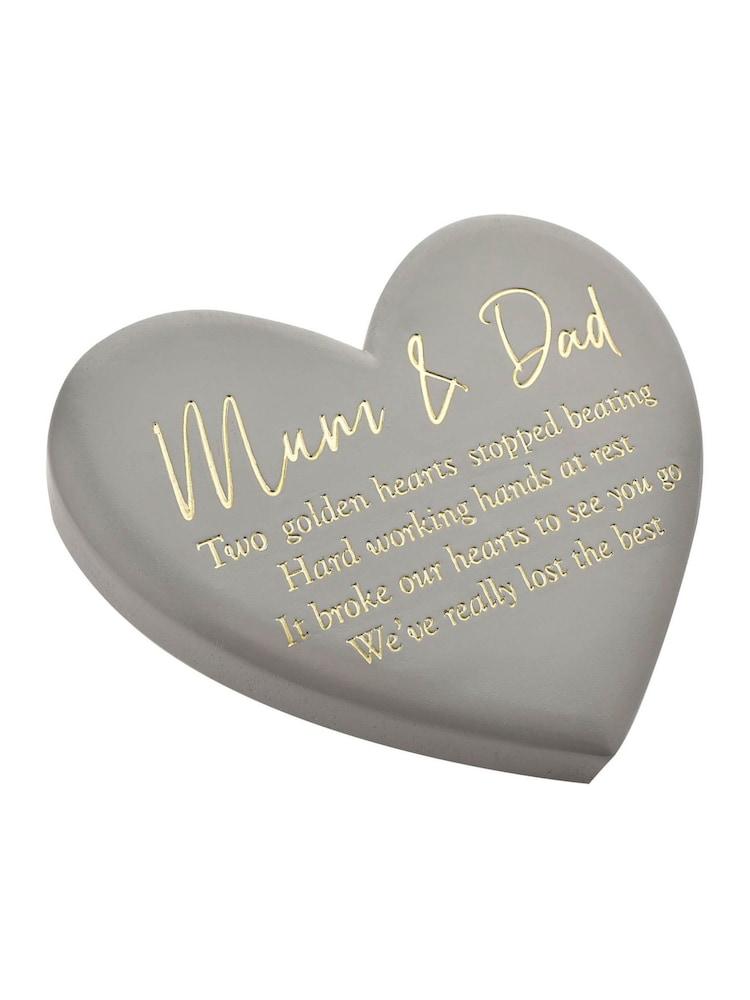Widdop Grey Memorial Graveside Heart Plaque - Mum & Dad Ornaments - Image 1 of 3