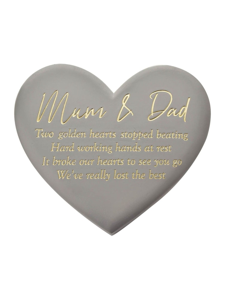 Widdop Grey Memorial Graveside Heart Plaque - Mum & Dad Ornaments - Image 2 of 3