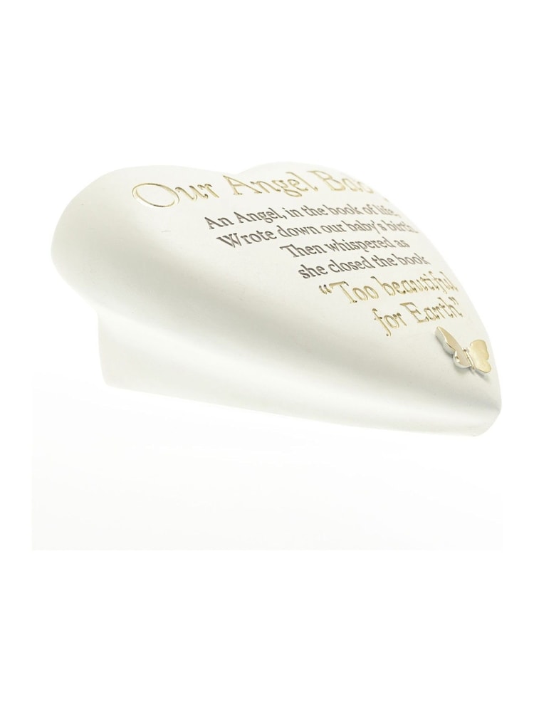 Widdop White Graveside Heart Plaque - Angel Baby Ornaments - Image 2 of 3
