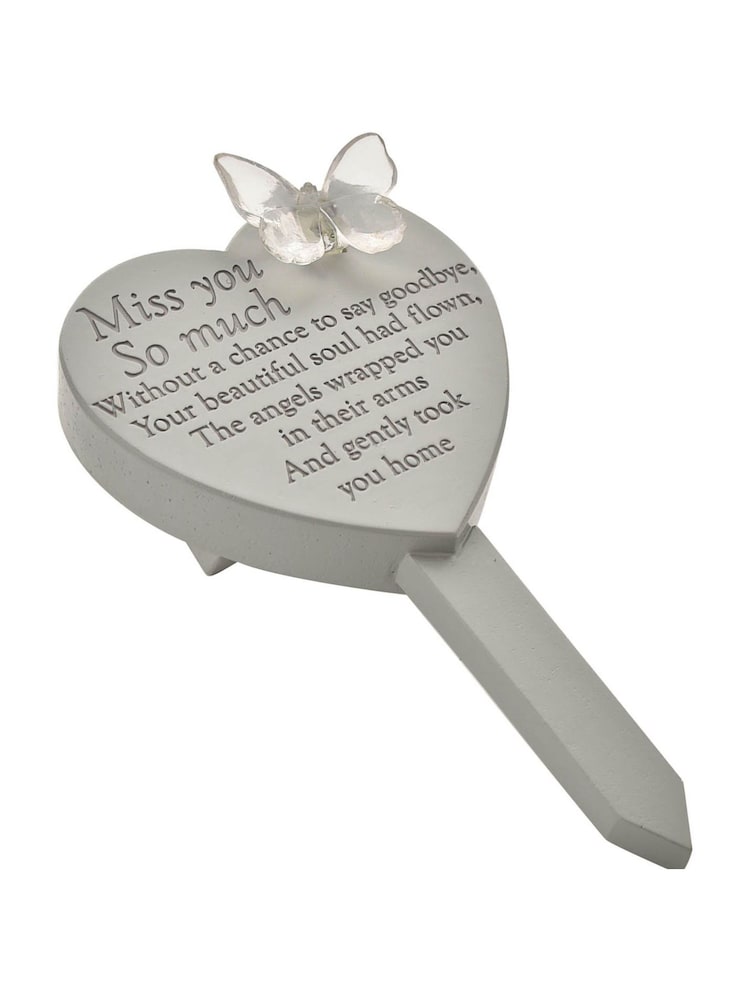Widdop Grey Memorial Solar Light Up Heart Plaque - Miss You So Much Ornaments - Image 1 of 2