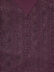 Love & Roses Black Cherry All Over Lace V-Neck Vest - Image 5 of 5