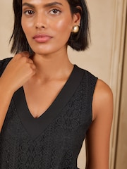 Love & Roses Black All Over Lace V-Neck Vest - Image 2 of 4