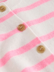 Ecru Pink stripe Knit Cardigan (3mths-7yrs) - Image 3 of 4