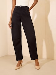Friends Like These Washed Black Denim Barrel Jeans - Image 2 of 5