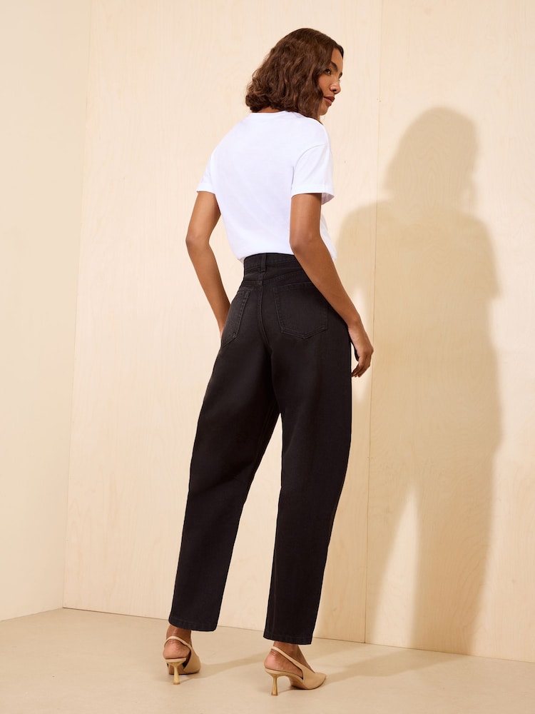 Friends Like These Washed Black Denim Barrel Jeans - Image 5 of 5