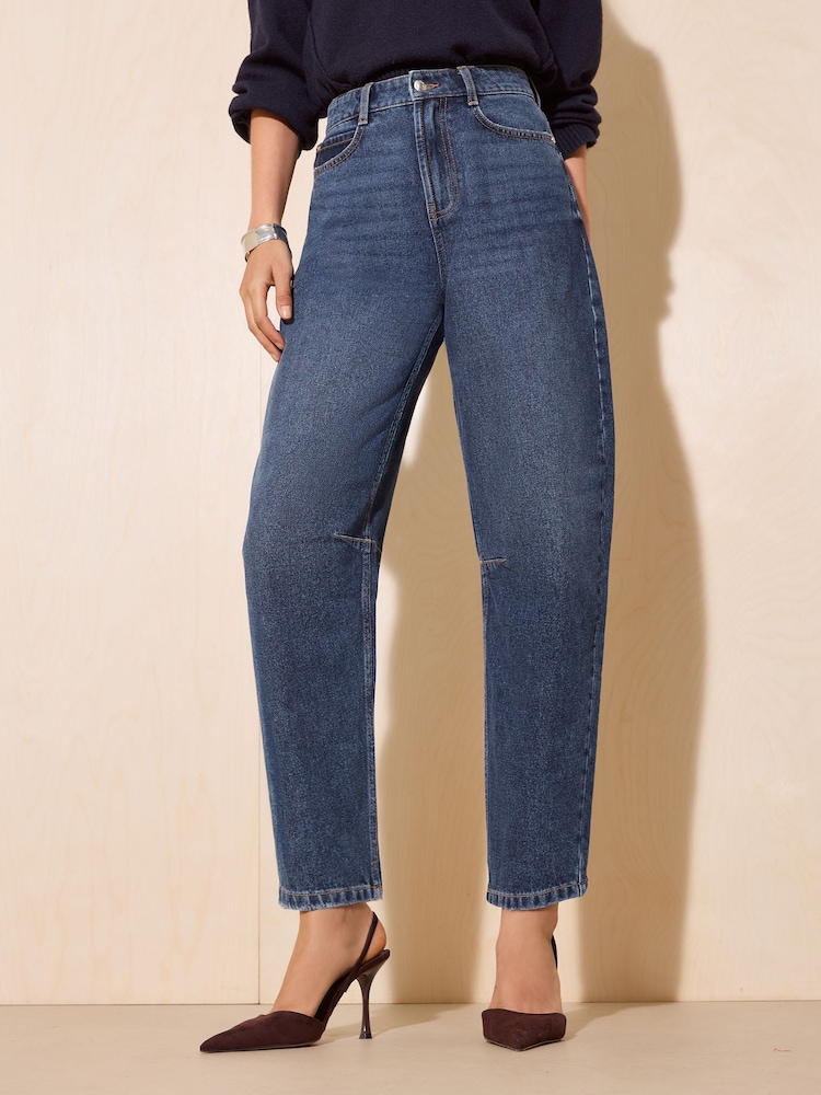 Friends Like These Mid Wash Denim Barrel Jeans - Image 2 of 5