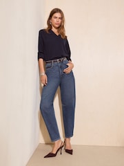Friends Like These Mid Wash Denim Barrel Jeans - Image 3 of 5