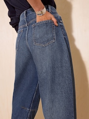 Friends Like These Mid Wash Denim Barrel Jeans - Image 4 of 5