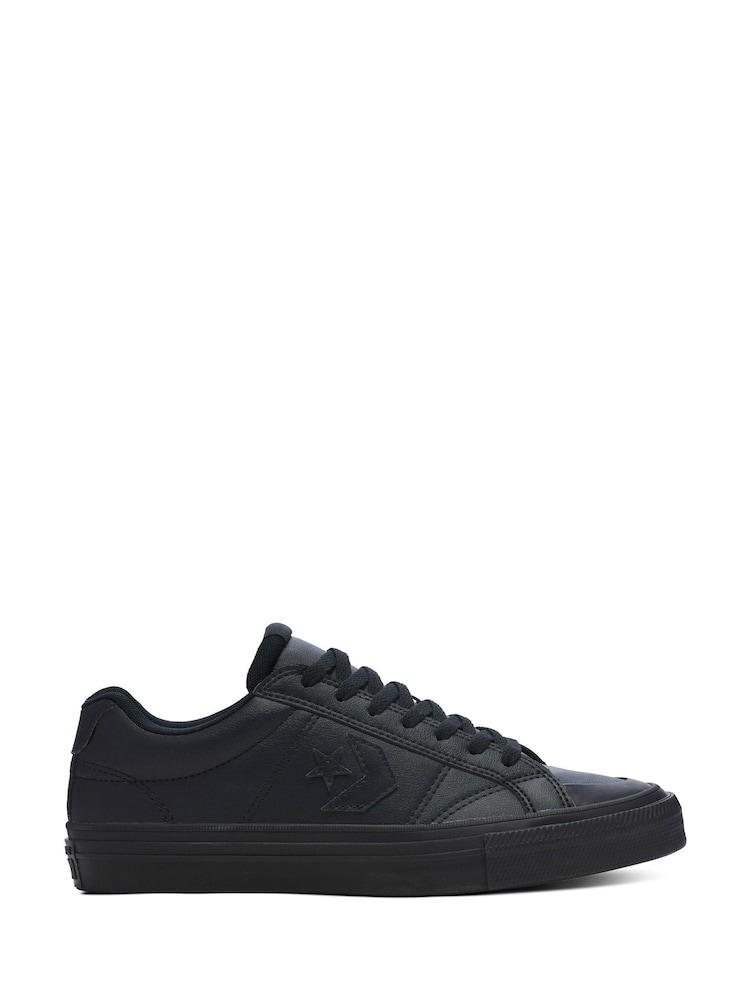 Converse Black Sport Casual Faux Leather Low Top - Image 1 of 1 Converse Black Sport Casual Faux Leather Low Top - Image 1 of 1