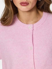 PIECES Pink Short Sleeve O-Neck Knit Cardigan - Image 3 of 4