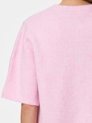 PIECES Pink Short Sleeve O-Neck Knit Cardigan - Image 4 of 4