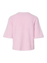 PIECES Pink Short Sleeve O-Neck Knit Cardigan - Image 6 of 6