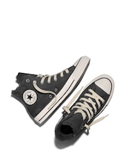Converse Grey Chuck Taylor Cozy Fleece Suede High Trainers - Image 3 of 7
