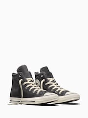 Converse Grey Chuck Taylor Cozy Fleece Suede High Trainers - Image 4 of 7