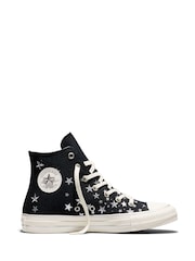Converse Black Chuck Taylor All Star Star Details Trainers - Image 1 of 7