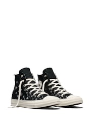 Converse Black Chuck Taylor All Star Star Details Trainers - Image 5 of 7