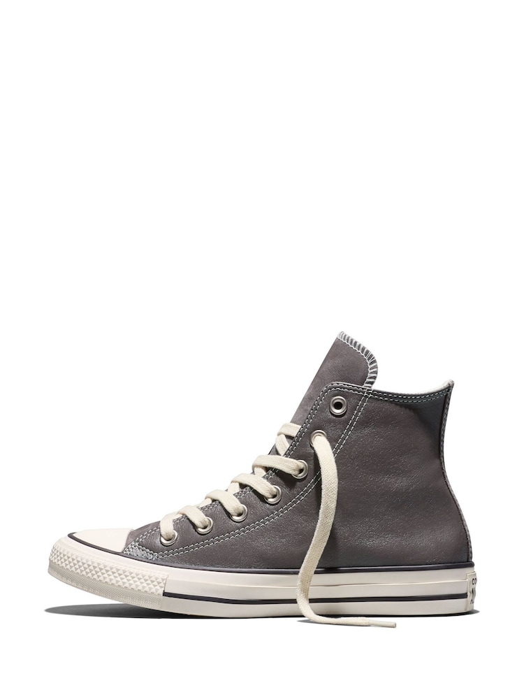 Converse Brown Chuck Taylor All Star Elevated Leather High Trainers - Image 2 of 8