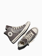 Converse Brown Chuck Taylor All Star Elevated Leather High Trainers - Image 6 of 8
